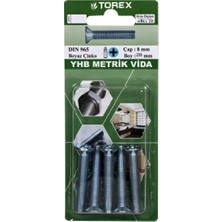 Torex Yhb Küt Uçlu Metrik Vida 8X20 mm DIN965, 1p=6 Adet