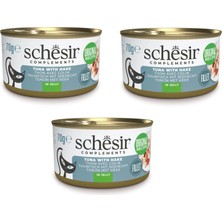 Schesir Ton ve Barlam Balıklı Jöleli Tamamlayıcı Kedi Konservesi 70 Gr. x 3 Adet