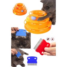 Normadia 2’li Set 3 Katlı Toplu Yuvarlak Kedi Oyuncağı ve Pire Tarağı