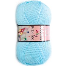 Nako Bebe 100 (5 Adet) 23072 Cam Göbeği Yeşili Renk Bebek El Örgü Ipliği