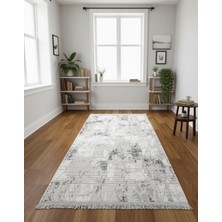 Bademli Halı Lüx Dokuma Taban Dekoratif Halı 8012 Gri