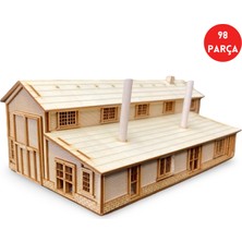 Algwood Nostaljik Endüstriyel Atölye ve Fabrika Hangarı Ahşap Maket –98 Parça 3D Büyük Boy Dıy Hobi Seti