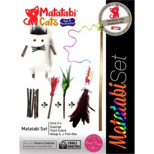 Normadia Doğal Kedi Çiğneme Çubuğu ve Oyuncak Seti, Peluş Sesli Oltası