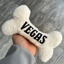 Normadia Yıkanabilir Peluş Köpek Oyuncağı, Nakış Işlemeli, Ekru Beyaz, Kişiye Özel