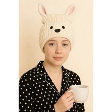 Katia & Bony Tavşan Kulaklı Havlu Bone Krem