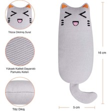 Normadia Gri Renk Çıngıraklı Otlu Kedi Oyuncağı, Eğlenceli ve Hareketli Oyun Keyfi