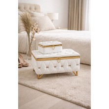 Çeyiz Sandığı Hasır Model 2'li Ekru