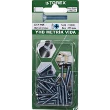 Torex Yhb Küt Uçlu Metrik Vida 4X20 mm DIN965, 1p=25 Adet