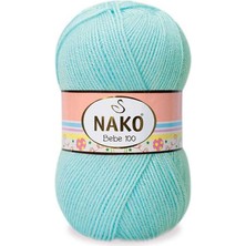 Nako Bebe 100 (5 Adet) 4710 Mint Yeşili Renk Bebek El Örgü Ipliği