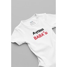 Overoz Aynı Babası Yazılı Kısa Kollu Beyaz Bebek Body Zıbın 5597