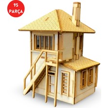 Algwood Nostaljik Demiryolu Sinyal Kulesi Ahşap Maket Kiti – 95 Parça 3D Puzzle Gözetleme Evi Dıy Hobi Seti