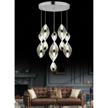 Litra Lighting Nuvola Model 6'lı Gümüş 3 Renk Modu Modern Ledli Salon Mutfak Oturma Yatak Odası LED Avize