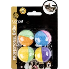 Normadia Renkli Sünger Top Kedi Oyuncağı 4'lü Set Eğlenceli ve Dayanıklı