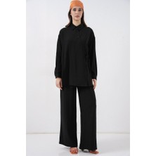 Queene Dreams Bağcıklı Tunik Pantolon Ikili Takım 6752 - Siyah