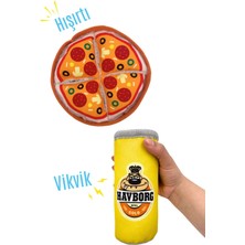 Normadia Sesli Peluş Köpek Oyuncak Seti, Pizza ve Kutu Içecek Temalı