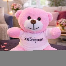 Marsilyan Pembe Seni Seviyorum Tişörtlü Ayıcık