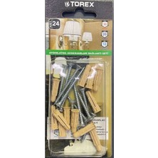 Torex Aydınlatma Aksesuarları Seti, Vida+Dübel, 1p=24 Adet