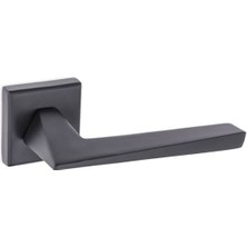 Nobel Z2008 Wc Tuvalet Kapı Kolu, Kare Rozetli, Mat Siyah