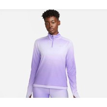 Nike Dri-Fıt Swoosh Baskılı Çeyrek Fermuarlı Kadın Koşu Üst DX0956-567