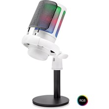 Mn6 Mıxrec W24 Rgb USB Type-C Profesyonel Mixer Kontrollü Gaming Mikrofon – Beyaz