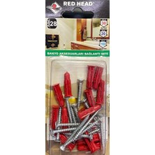 Torex Red Head Banyo Aksesuarları Bağlantı Seti Vida+Dübel, 1p=28 Adet