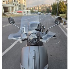 Motocam Mondial Exon 125 Ön Cam 2023-2025 Model 39CM Şeffaf Renkli 4mm Elcikli Aparatsız