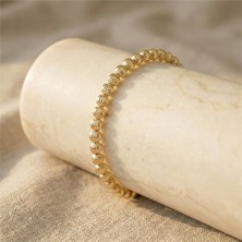 Zeino Dorikalı Top Boncuklu Bileklik - 14K Altın Kaplama - 17+3 cm