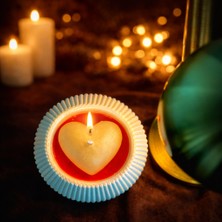 Taş Saksı Kalpli Mum Kokulu