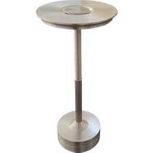 Helios Opto Helios HS-8130 Furtuna Dokunmatik Silver Kasa LED Masa Lambası | 3 Renk Işık, Dimlenebilir, Type-C Şarjlı | Silver