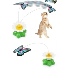 Normadia Renkli Hareketli Dönen Kelebek Kedi Oyuncağı, Pilli ve Eğlenceli