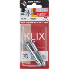 Torex Red Head Metal Alçıpan Dübeli Bağlantı Seti Kx 5X59 Mm, 1p=3 Adet