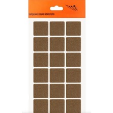 Nobel Yapışkanlı Zemin Koruyucu Keçe, Kare, Kahverengi, 35X35 mm (1p=18 Adet)