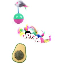 Normadia 3'lü Kedi Oyuncak Seti, Catnip Topu ve Peluş Fareler