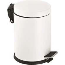 Nobel Çöp Kovası, Pedallı, 5 L, Beyaz, 28X20 cm
