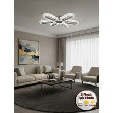 Litra Lighting Eclipse Model 6 "lı Gümüş 3 Renk Modu Ledli Modern Tavana Sıfır Salon Mutfak Yatak Odası LED Avize