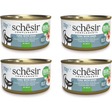Schesir Ton ve Barlam Balıklı Jöleli Tamamlayıcı Kedi Konservesi 70 Gr. x 4 Adet