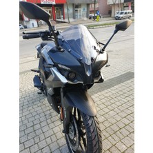 Motocam Bajaj Pulsar Rs 200 Ön Cam 2015-2025 Model 33CM Füme Renkli 4mm Sportif