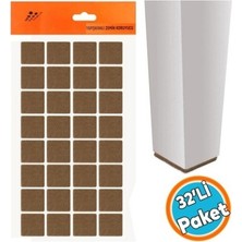Nobel Yapışkanlı Zemin Koruyucu Keçe, Kare, Kahverengi, 25X25 mm (1p=32 Adet)