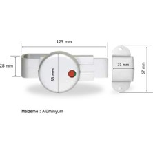 Nobel Sıfır Sürgülü Kilit, Wc Kilit, Eloksal, 18 mm