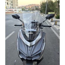 Motocam Sym Jet 14 Evo 200 Plus Ön Cam 2023-2025 Model 45CM Şeffaf Renkli 4mm