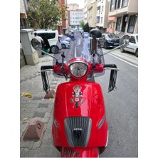 Motocam Peugeot Django Ön Cam 2017-2025 Model 37CM Siyah Renkli 4mm Aparatsız