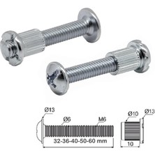 Nobel Montebent, Metal, Çinko, 6X50 mm 1 adet