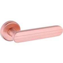 Nobel Aydın Wc Tuvalet Kapı Kolu, Kare Rozetli, Satine Bakır