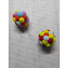 Normadia Sesli Ponpon Top Kedi Oyuncağı - 2 Adet, 7 Cm, Eğlenceli ve Çekici