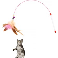 Normadia Renkli ve Dayanıklı 90CM Kedi Oyun Oltası, Eğlenceli Saatler Için Ideal