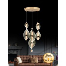 Litra Lighting Nuvola Model 4'lü Gold 3 Renk Modu Modern Ledli Salon Mutfak Oturma Yatak Odası LED Avize