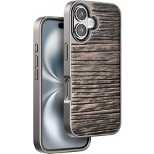 Kalites Kayem  iPhone 16 Wave Kapak - Kahverengi Kaliteli 2026