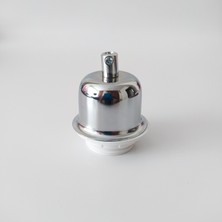 Retro Vitrini Dekoratif E27 Metal Yarım Lale Abajur-Avize Duyu Krom Renk.