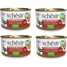 Schesir Ton ve Barbun Balıklı Jöleli Tamamlayıcı Kedi Konservesi 70 Gr. x 4 Adet