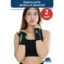 Bluewell Orthopedıcs Products Elastik Örme Sporcu El Bilekliği Bilek Koruyucu Destek Bandajı, Kompresyonlu Koşu Yoga Fitness, Unisex 2’li Paket (2 Adet)